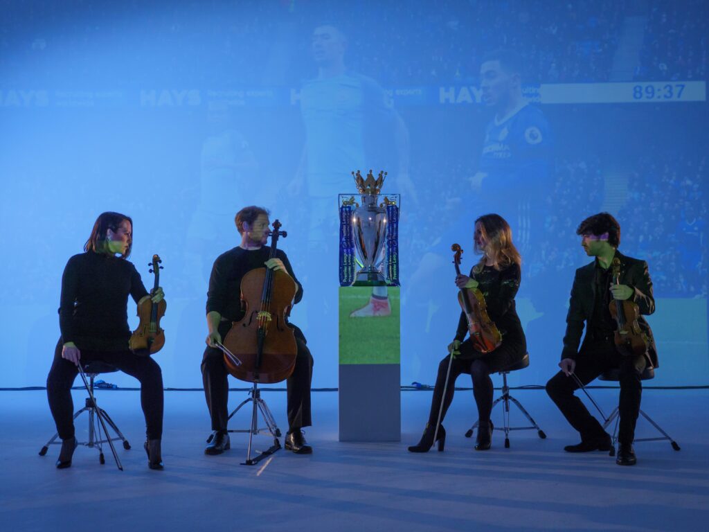 Blue Topaz String Quartet featured with Premiere League Trophy.jpg
