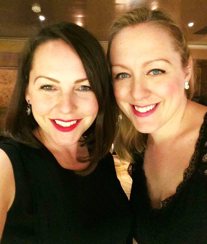 Blue Topaz Strings Picture shows Anna and Libby Croad, directors of Blue Topaz Strings, smiling at the camera